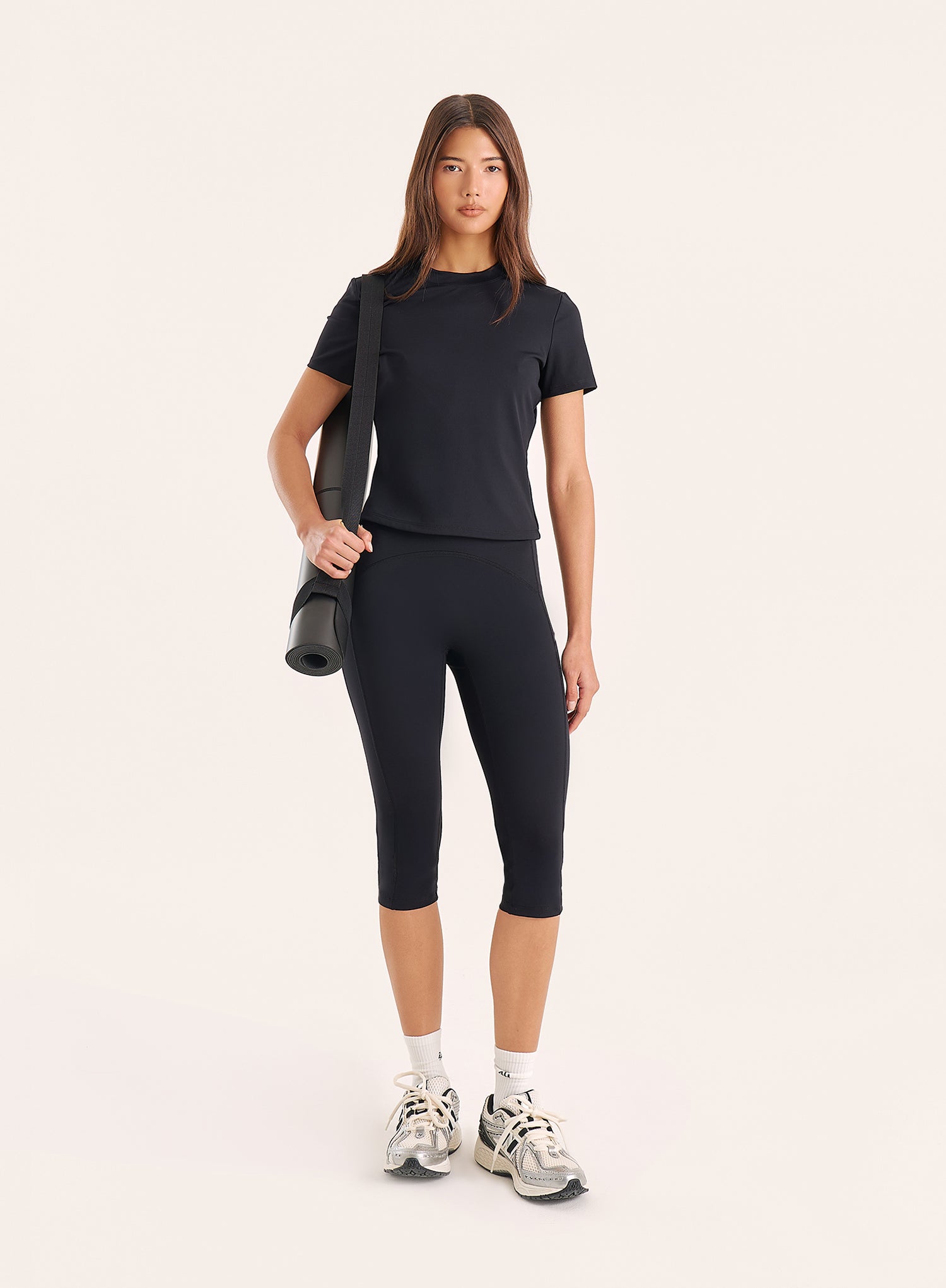 Black Short Sleeve Soft Stretch Gym Top